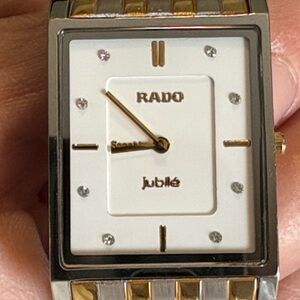 VTG Rado Jubilé Sapphire Swiss Watch 160.0282.3 Diamond Dial Two-Tone Unisex 8”